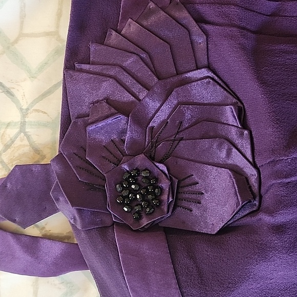 Sue Wong purple silk cocktail dress - Picture 4 of 8